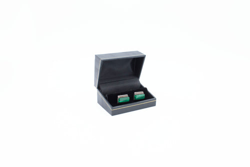 Leatherette Look Black Cufflink Box