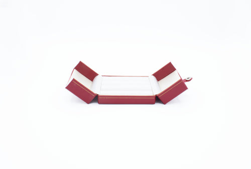 Leatherette Look Double Door Red Multi-Ring Box