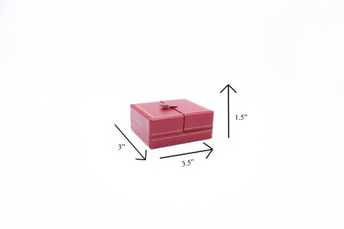 Leatherette Look Double Door Red Multi-Ring Box