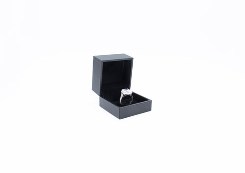 Lux Black Leatherette Clip Ring Box