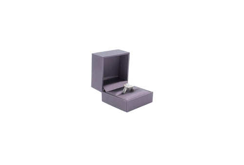 Lux Purple Leatherette Ring Box