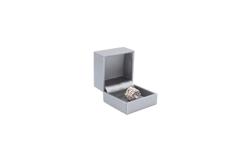 Lux Silver Leatherette Clip Ring Box