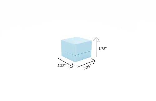 Lux Light Blue Leatherette Ring Box