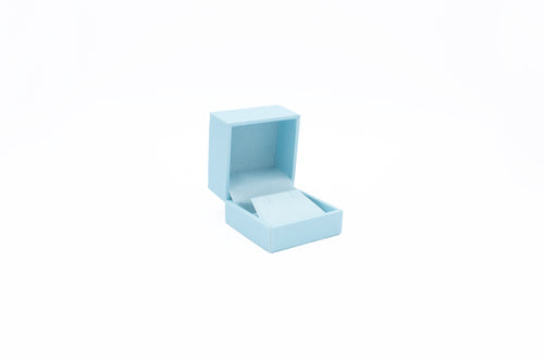 Lux Light Blue Leatherette Earring Box