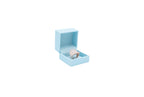 Lux Light Blue Leatherette Clip Ring Box