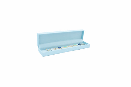 Lux Light Blue Leatherette Bracelet Box