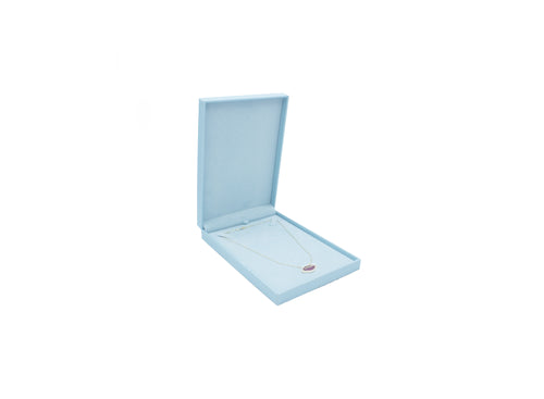 Lux Light Blue Leatherette Necklace Box