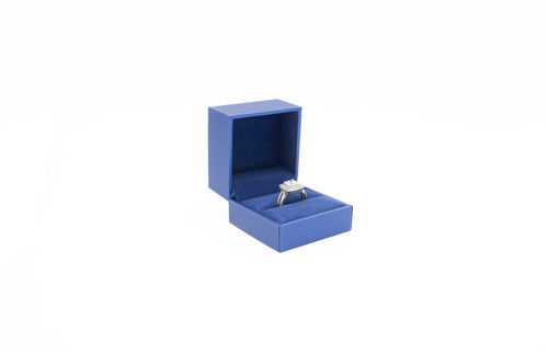 Lux Blue Leatherette Ring Box