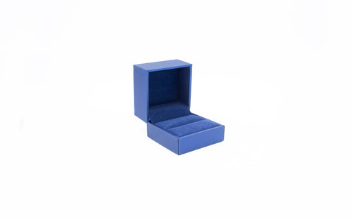 Lux Blue Leatherette Ring Box