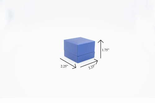 Lux Blue Leatherette Ring Box