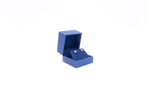 Lux Blue Leatherette Earring Box