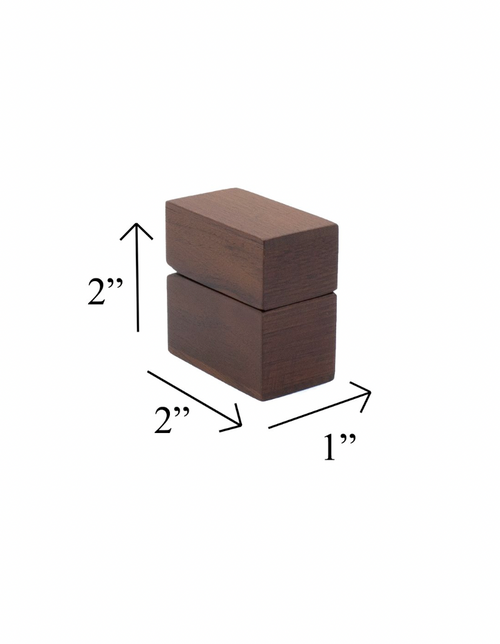 Brown Matte Wood Slim Ring Box